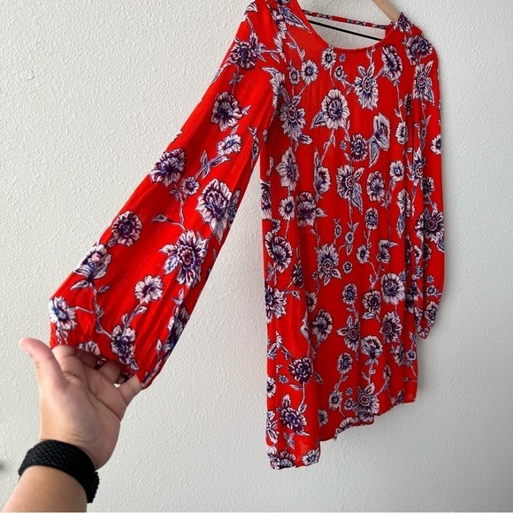 Billabong Heart Strayed Mini Floral Red Dress- Size XS - Picture 11 of 14